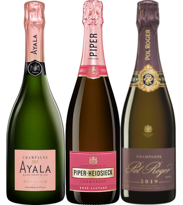 【10月限定大特価】アヤラ&ポル・ロジェ含むロゼ3種飲み比べシャンパーニュ3本セット
